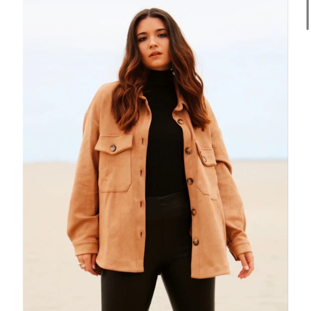 Rylee Camel Shacket - Picture 3 of 4